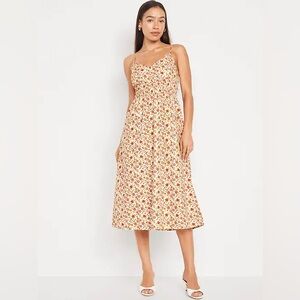 Old Navy women’s midi babydoll garden Floral Print Dress cottagecore size Large